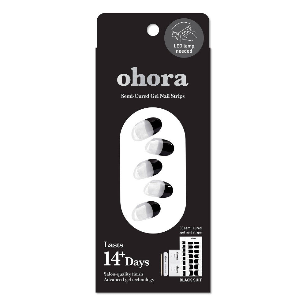 Ohora Gel Nail Art Design Line - Black Suit - 30pc - Bellso